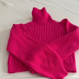 Vibrant Fuchsia Turtleneck Sweater